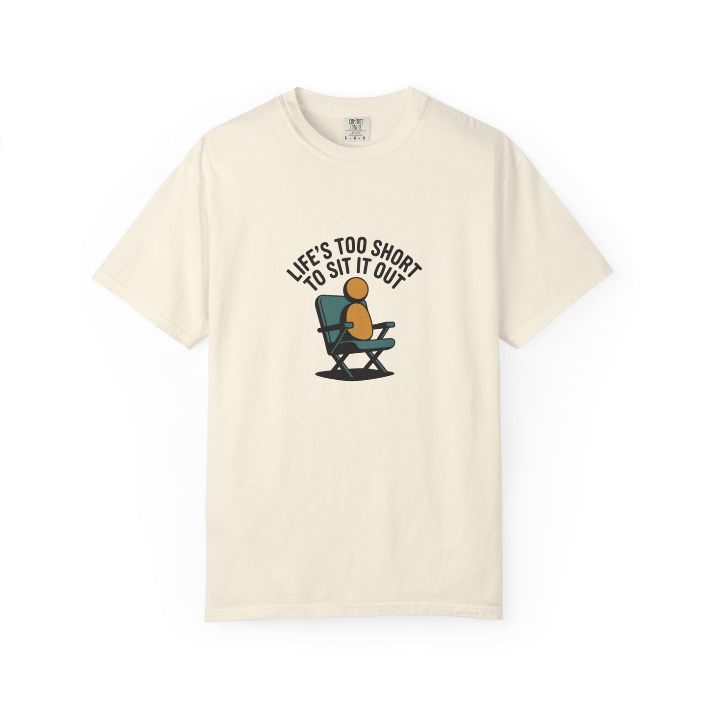 T-Shirt - "Life's Too Short to Sit It Out" Rocking Chair Graphic Tee