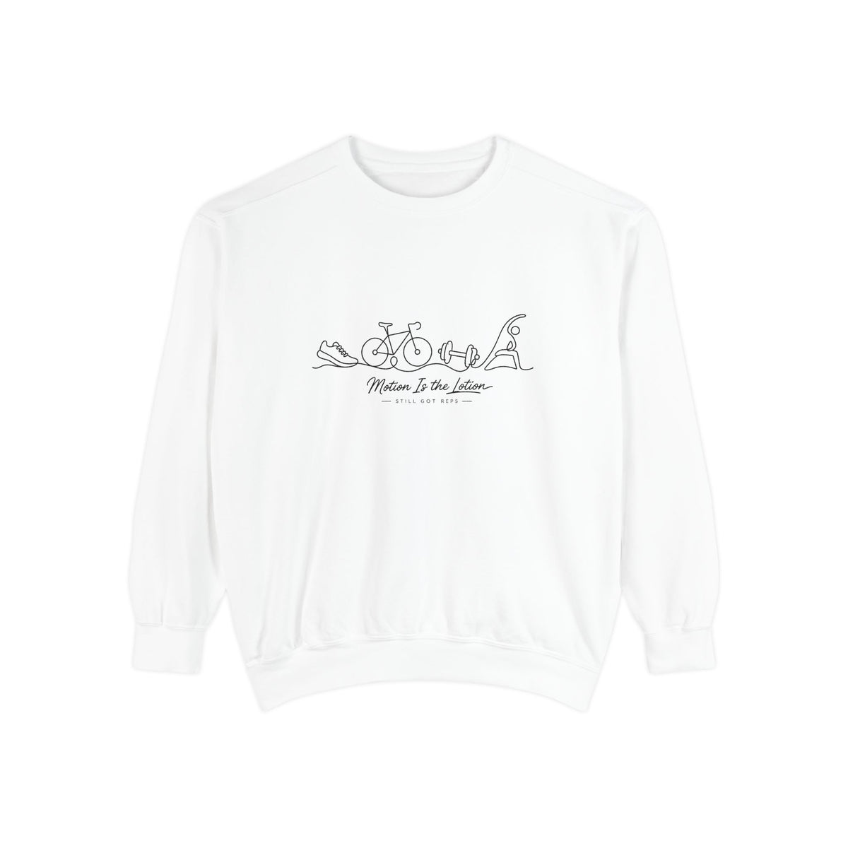 Lifestyle Wellness Pullover | Motion is the Lotion Graphic Sweatshirt | Daily Movement Top