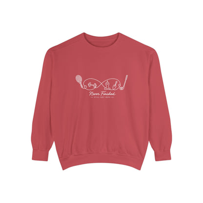 Athletic Longevity Pullover | Never Finished Graphic Sweatshirt | Active Aging Top