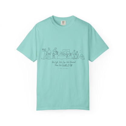 Sketch Line Art T-Shirt — "We Left Some Time For Ourselves" Minimal Crew Tee
