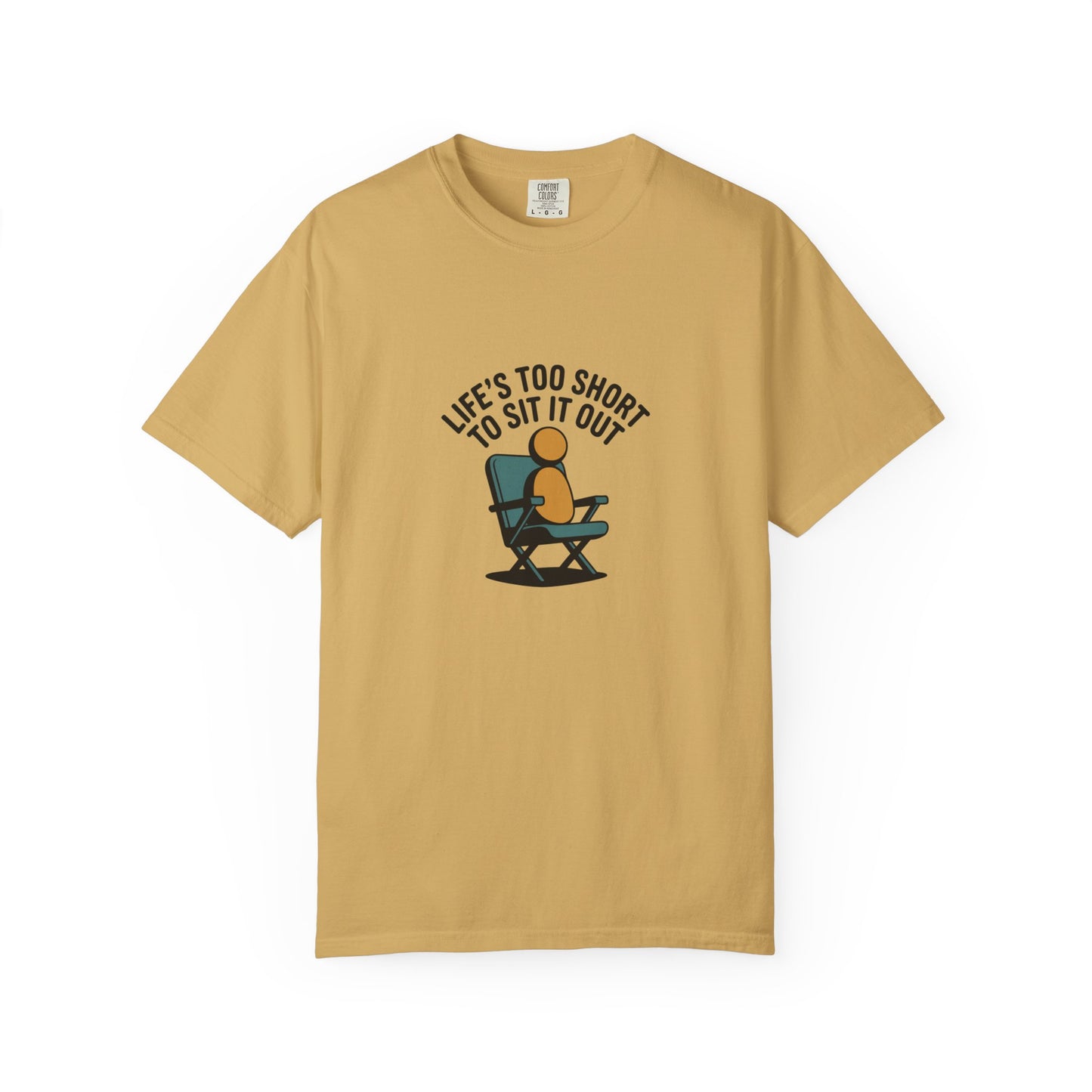 T-Shirt - "Life's Too Short to Sit It Out" Rocking Chair Graphic Tee
