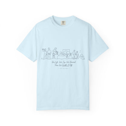 Sketch Line Art T-Shirt — "We Left Some Time For Ourselves" Minimal Crew Tee