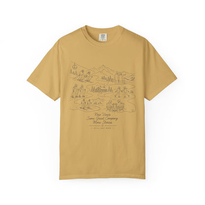 Adventure Map T-Shirt — Minimal Hand-Drawn Wilderness Graphic