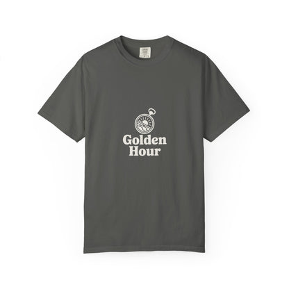 Golden Hour Pocket Tee — Vintage Pocket Watch Graphic T-Shirt