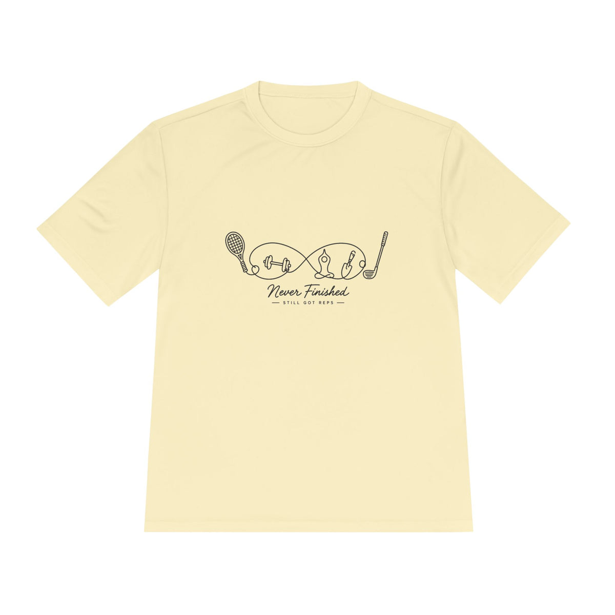Never Finished Line Art Dry Fit T-Shirt