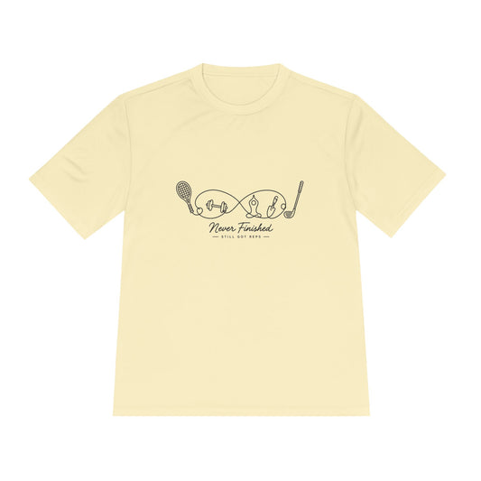 Never Finished Line Art Dry Fit T-Shirt