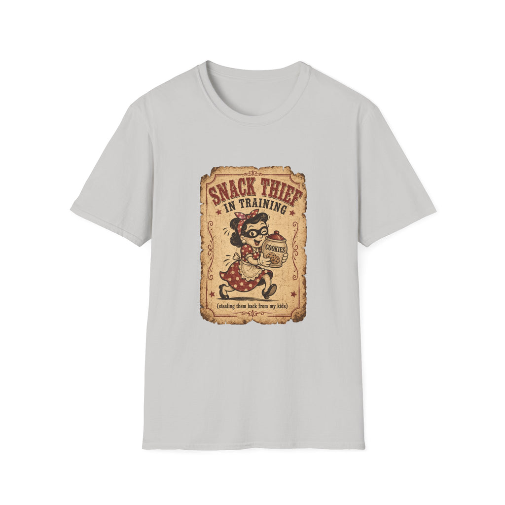 Snack Thief T-Shirt — Funny Retro Cookie Lover Tee ("Snack Thief in Training")
