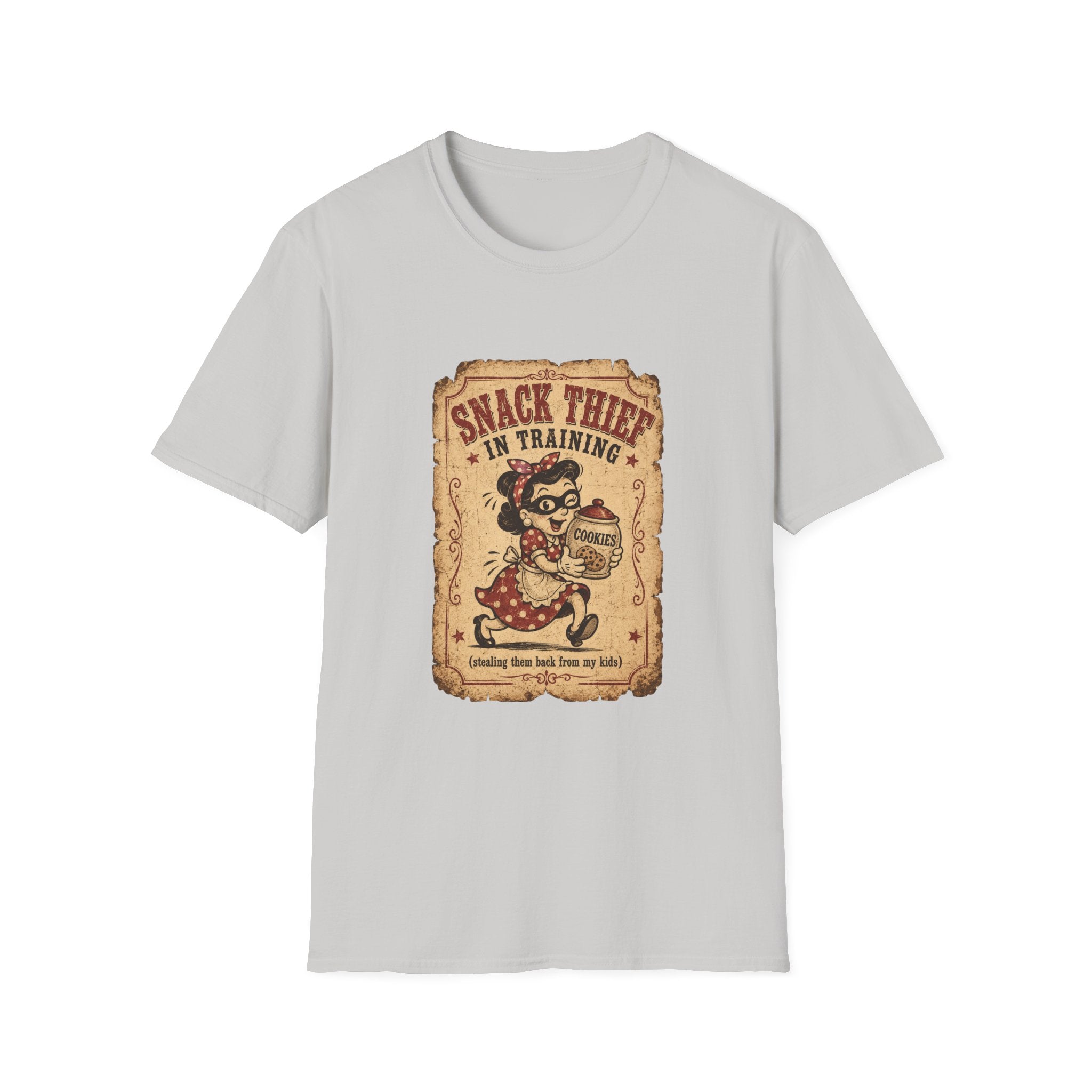 Snack Thief T-Shirt — Funny Retro Cookie Lover Tee ("Snack Thief in Training")