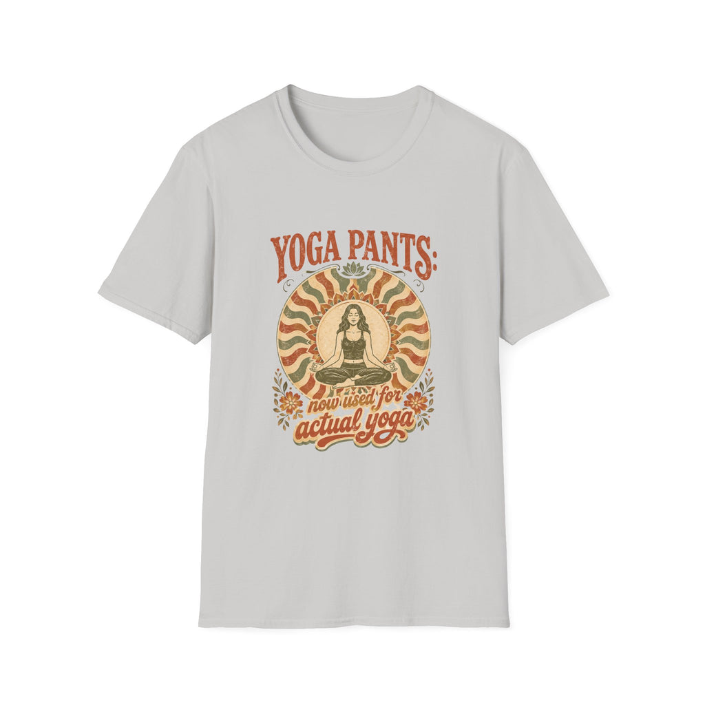 T-Shirt — "Yoga Pants: Now with Actual Yoga" Retro Boho Yoga Tee