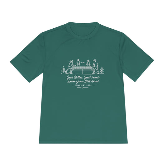 Good Rallies Great Friends Better Games Still Ahead Line Art Dry Fit T-Shirt