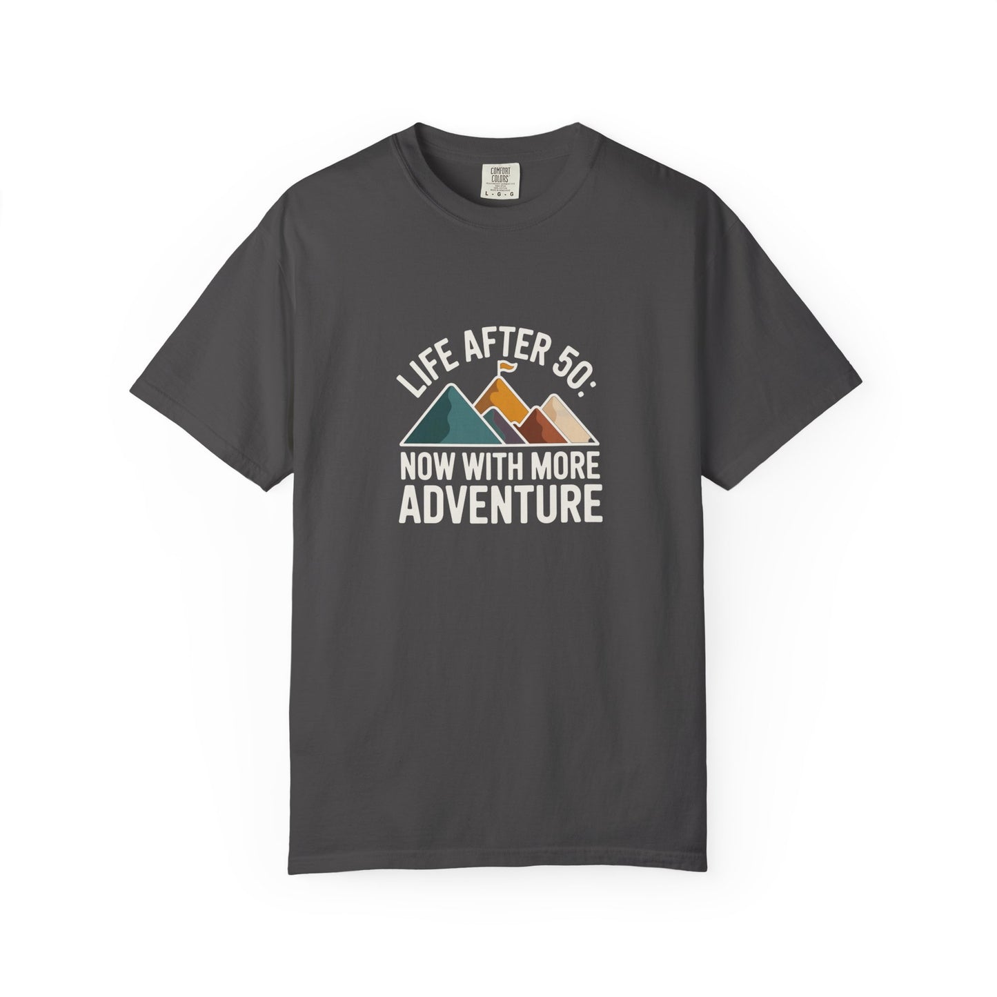 T-Shirt — "Life After 50: Now With More Adventure" Mountain Graphic