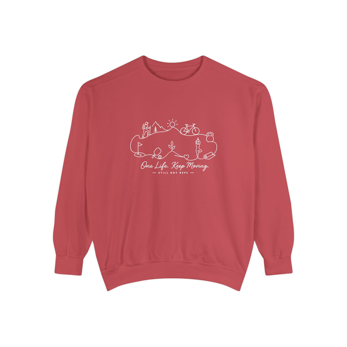 Inspirational Heritage Pullover | One Life Keep Moving Graphic Sweatshirt | Active Lifestyle Top