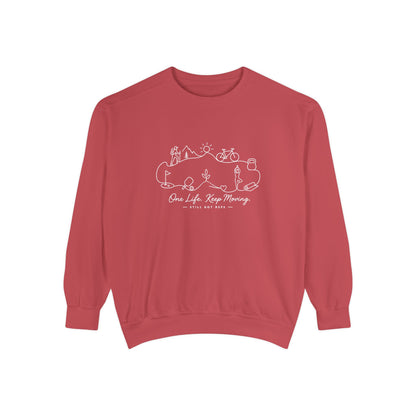 Inspirational Heritage Pullover | One Life Keep Moving Graphic Sweatshirt | Active Lifestyle Top