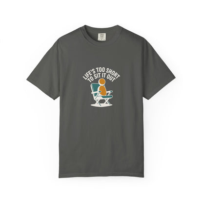 T-Shirt - "Life's Too Short to Sit It Out" Rocking Chair Graphic Tee