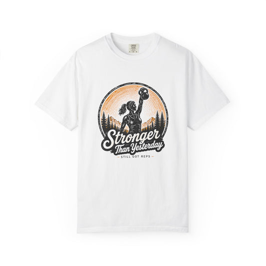Stronger Than Yesterday T-Shirt — Kettlebell Fitness Tee