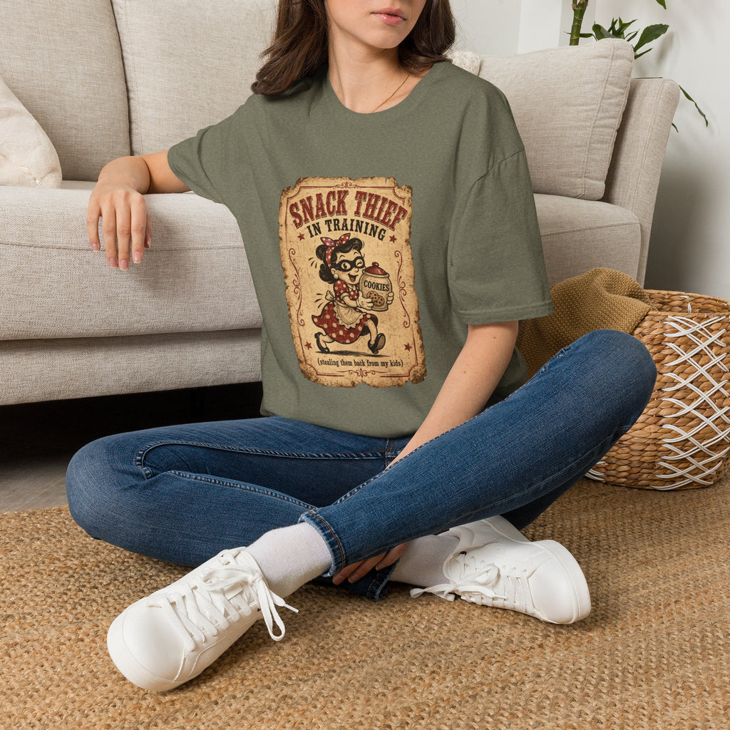 Snack Thief T-Shirt — Funny Retro Cookie Lover Tee ("Snack Thief in Training")