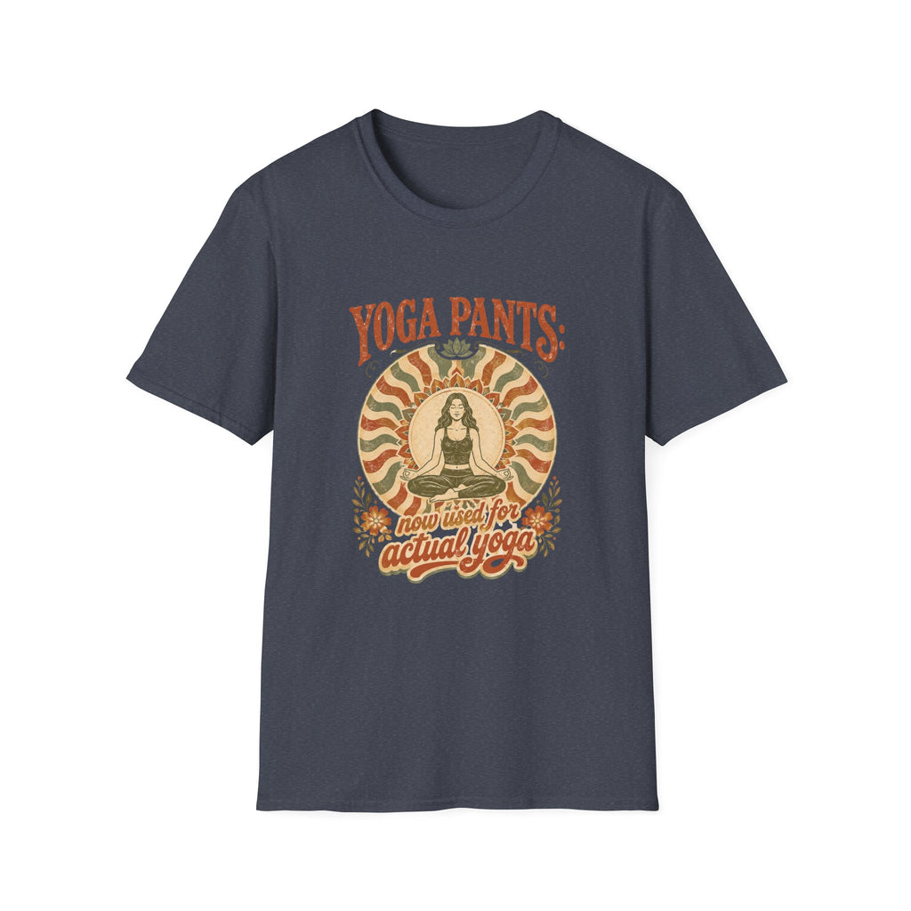 T-Shirt — "Yoga Pants: Now with Actual Yoga" Retro Boho Yoga Tee
