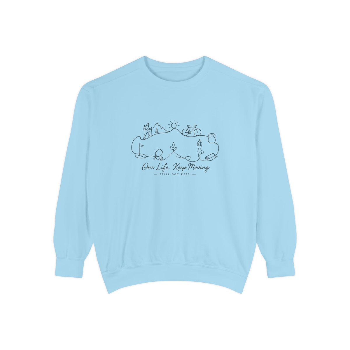 Inspirational Heritage Pullover | One Life Keep Moving Graphic Sweatshirt | Active Lifestyle Top