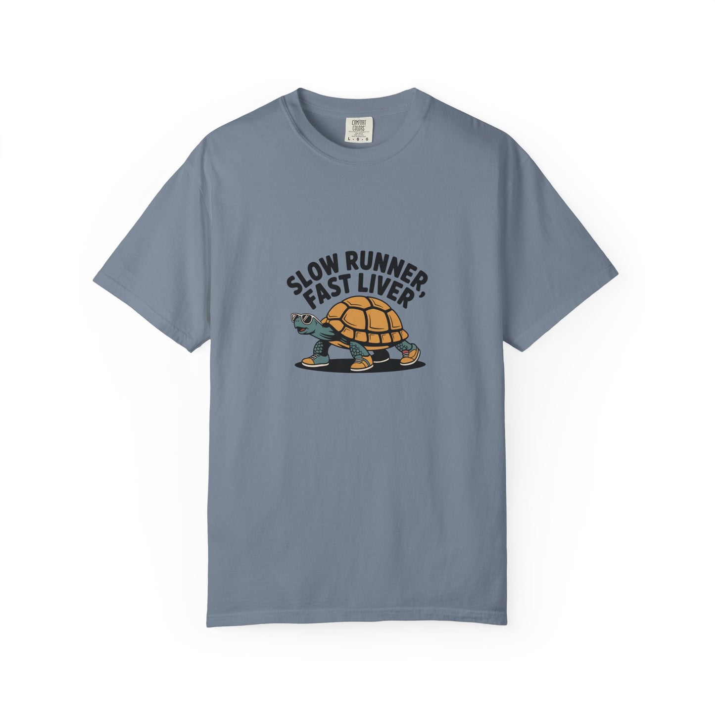 T-Shirt — "Slow Runner Fast Liver" Turtle Graphic Tee