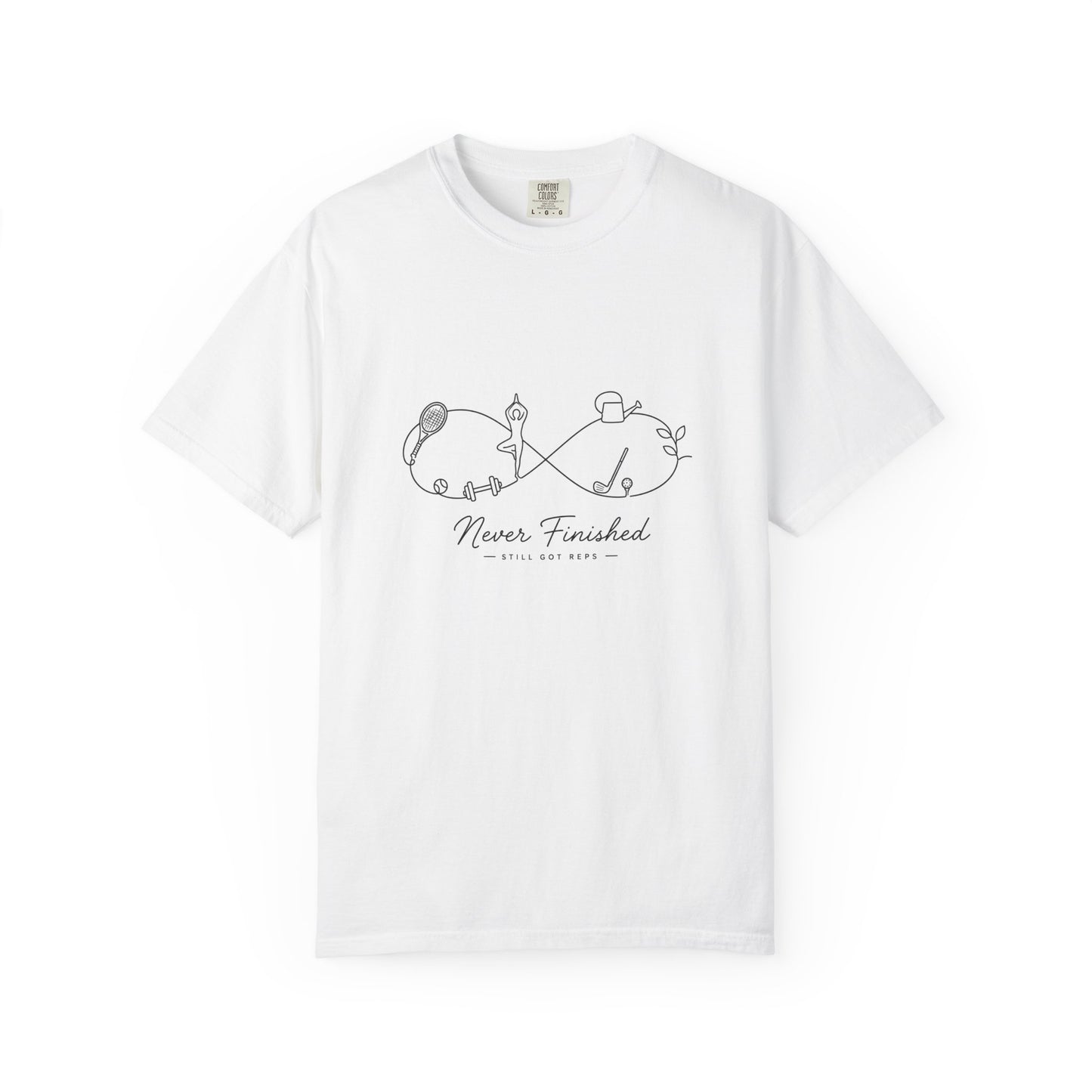 Adventure Series: Infinity Knitting T-Shirt — "Never Finished" Yarn Lover Tee