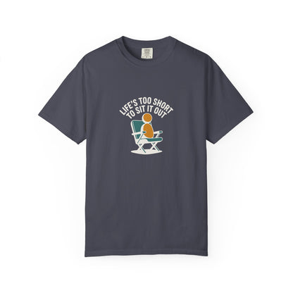 T-Shirt - "Life's Too Short to Sit It Out" Rocking Chair Graphic Tee