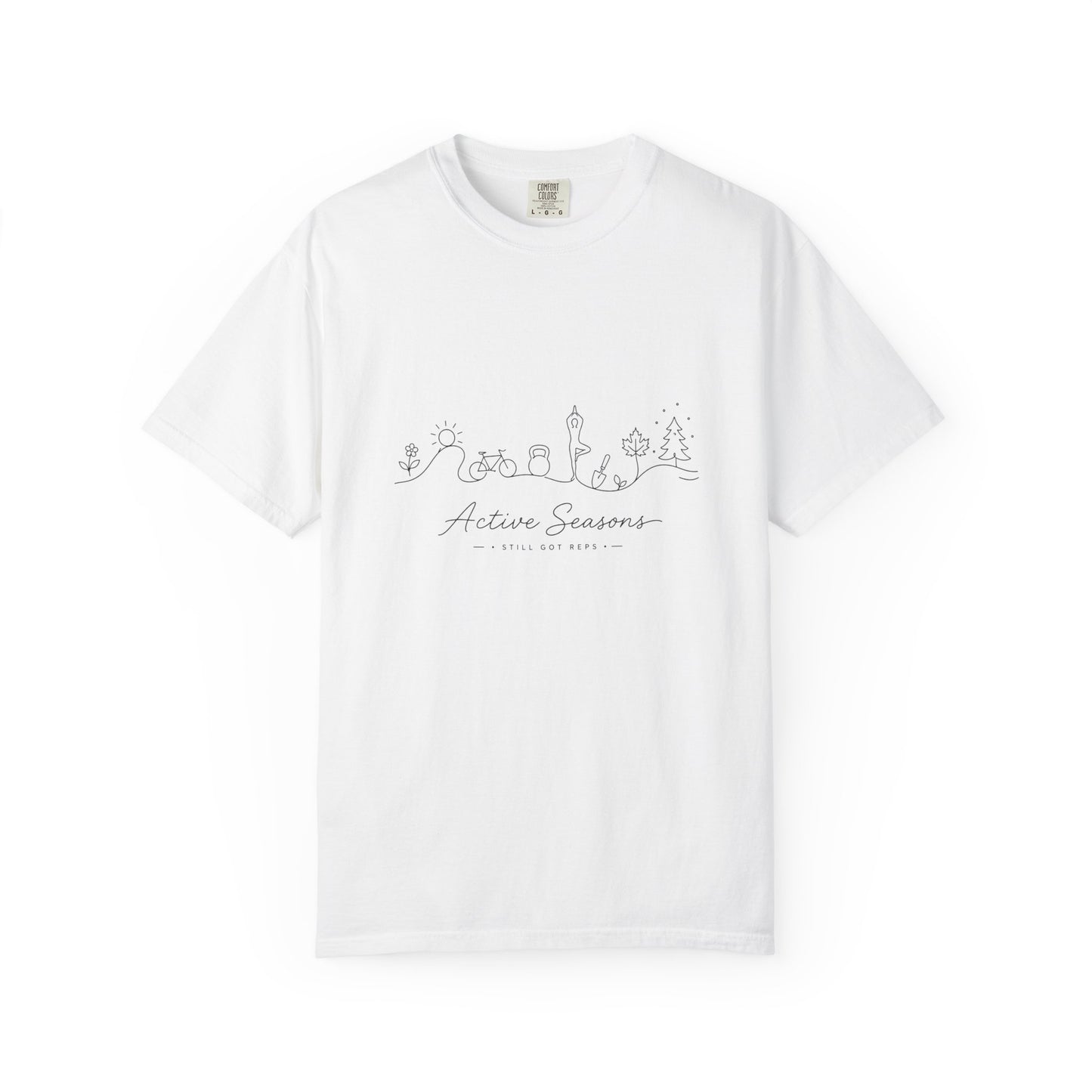 Active Seasons T-Shirt — Minimal Line Art Seasonal Graphic Tee