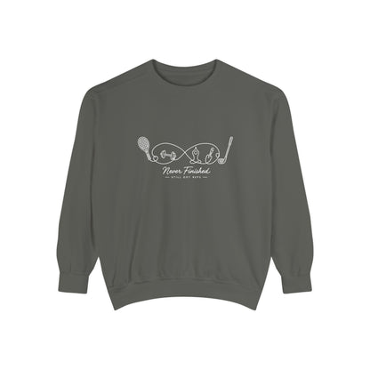 Athletic Longevity Pullover | Never Finished Graphic Sweatshirt | Active Aging Top