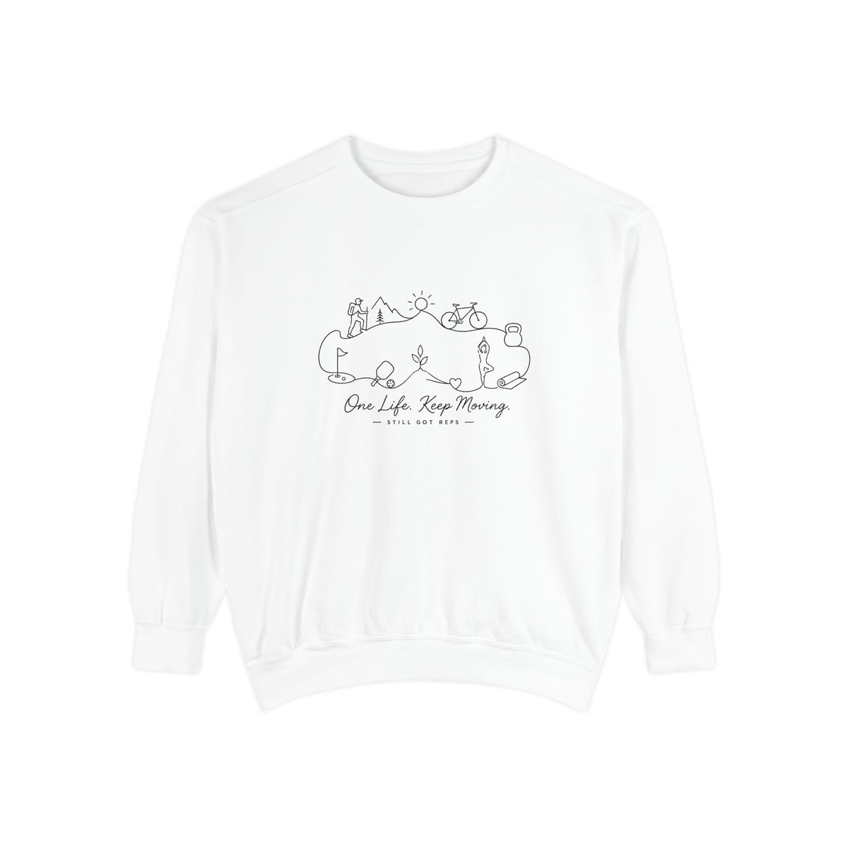 Inspirational Heritage Pullover | One Life Keep Moving Graphic Sweatshirt | Active Lifestyle Top
