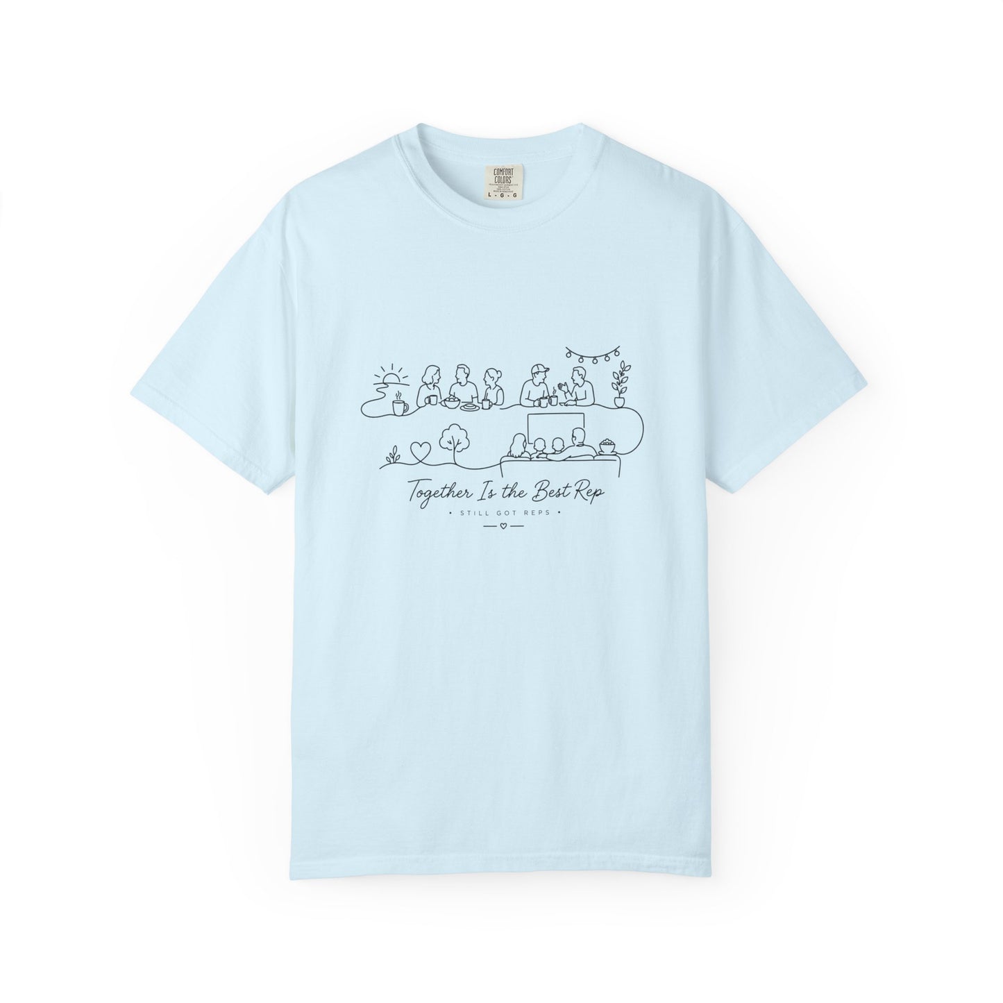 Adventure Series, Friends Line Art T-Shirt — "Together to the Finish Line" Minimal Graphic Tee