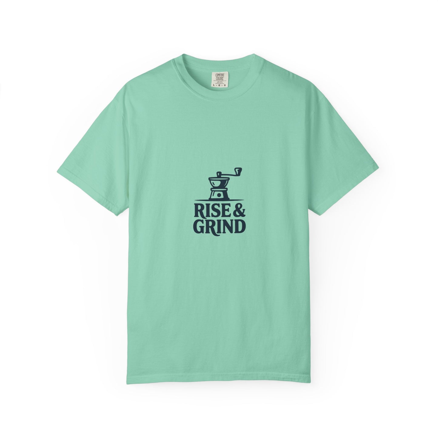 Rise & Grind T-Shirt — Coffee Grinder Graphic Tee