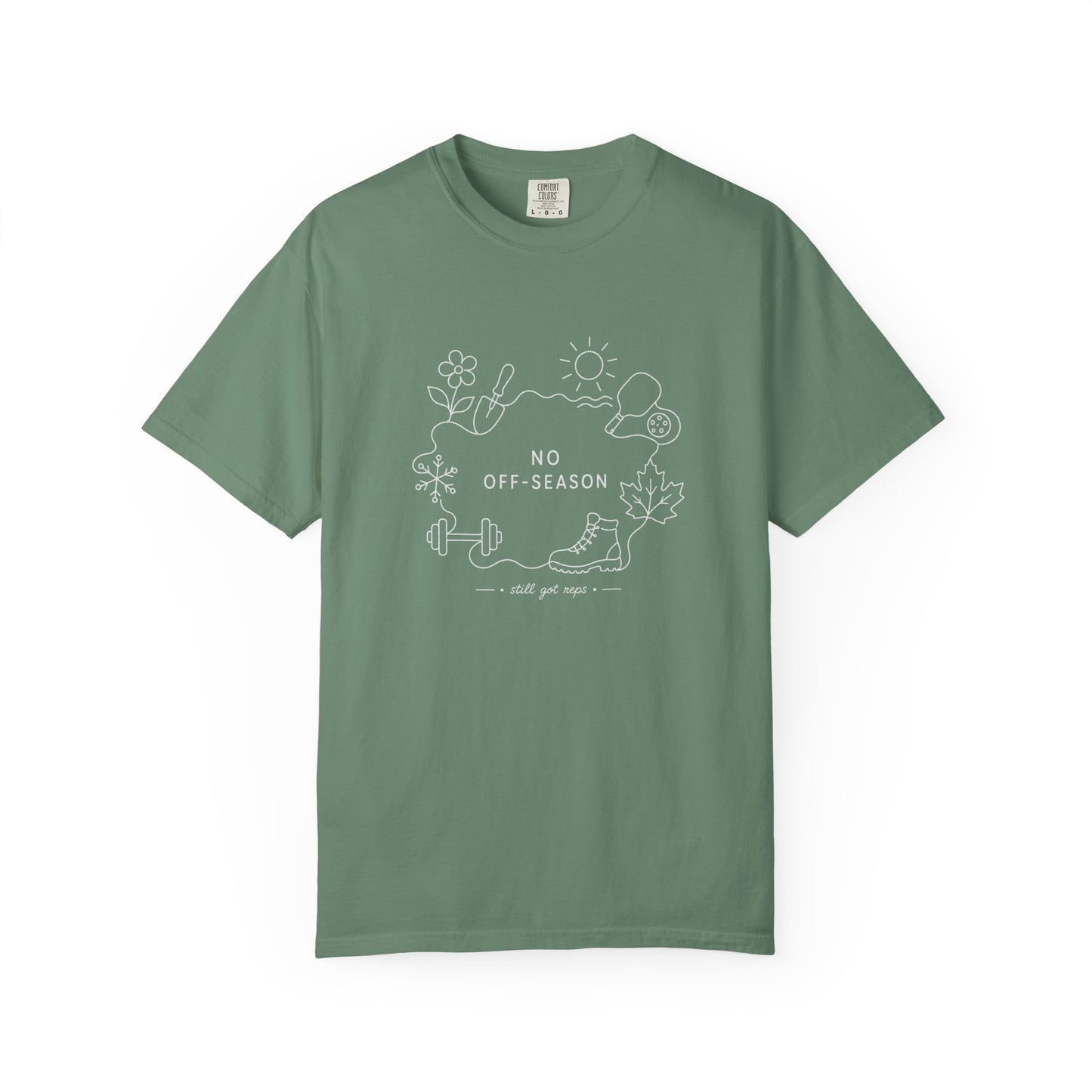 Adventure Series: No Off-Season Graphic T-Shirt — Minimal Line Art Fitness & Outdoors Tee