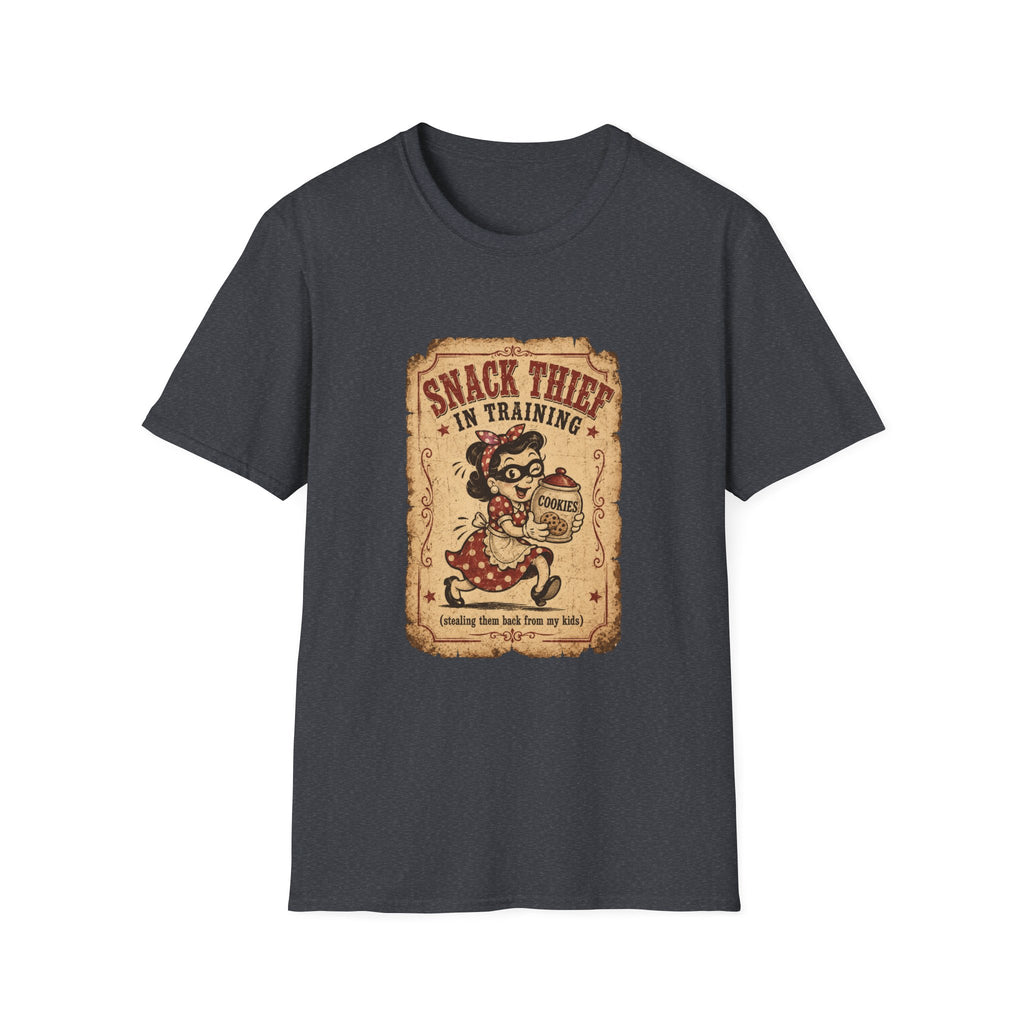 Snack Thief T-Shirt — Funny Retro Cookie Lover Tee ("Snack Thief in Training")