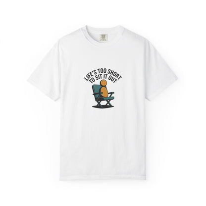 T-Shirt - "Life's Too Short to Sit It Out" Rocking Chair Graphic Tee