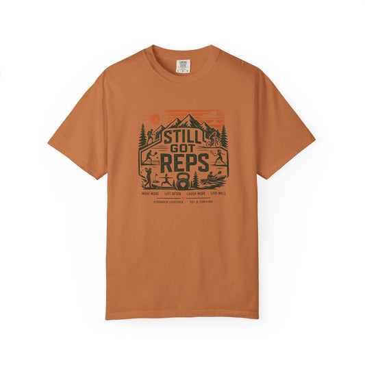 Still Got Reps T-Shirt — Retro Mountain Fitness Tee