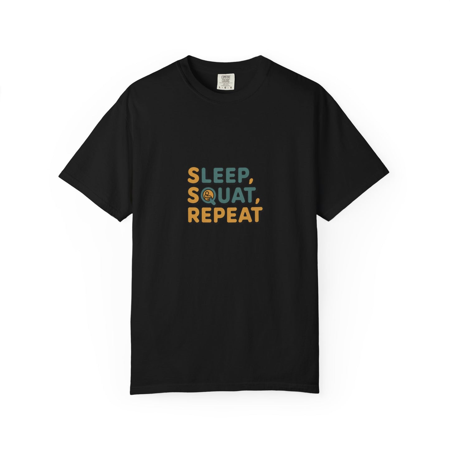 Sleep. Squat. Repeat. T-Shirt - Retro Fitness Gym Tee
