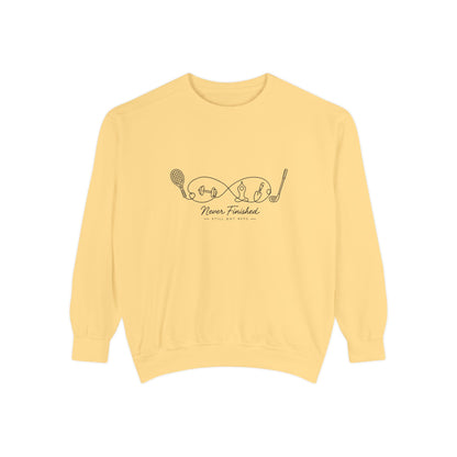 Athletic Longevity Pullover | Never Finished Graphic Sweatshirt | Active Aging Top