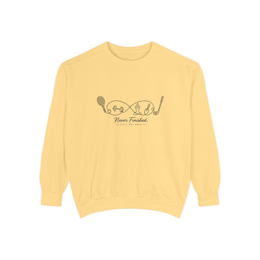 Athletic Longevity Pullover | Never Finished Graphic Sweatshirt | Active Aging Top