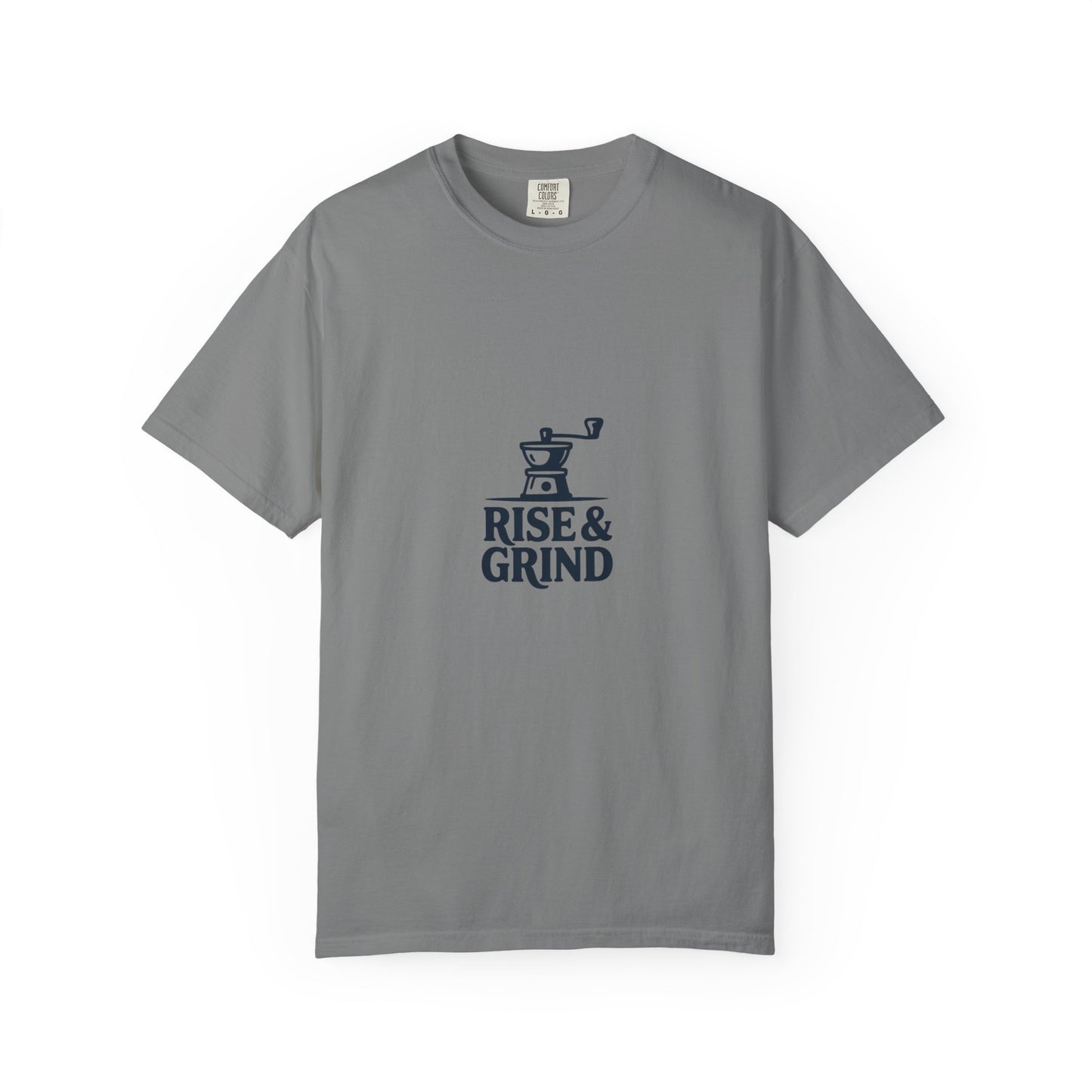 Rise & Grind T-Shirt — Coffee Grinder Graphic Tee