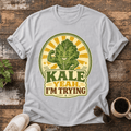 Kale Yeah I'm Trying T-Shirt — Funny Retro Vegetable Vegan Tee