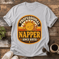 Professional Napper T-Shirt — 'Professional Napper Since Birth' Vintage Sun Graphic Tee