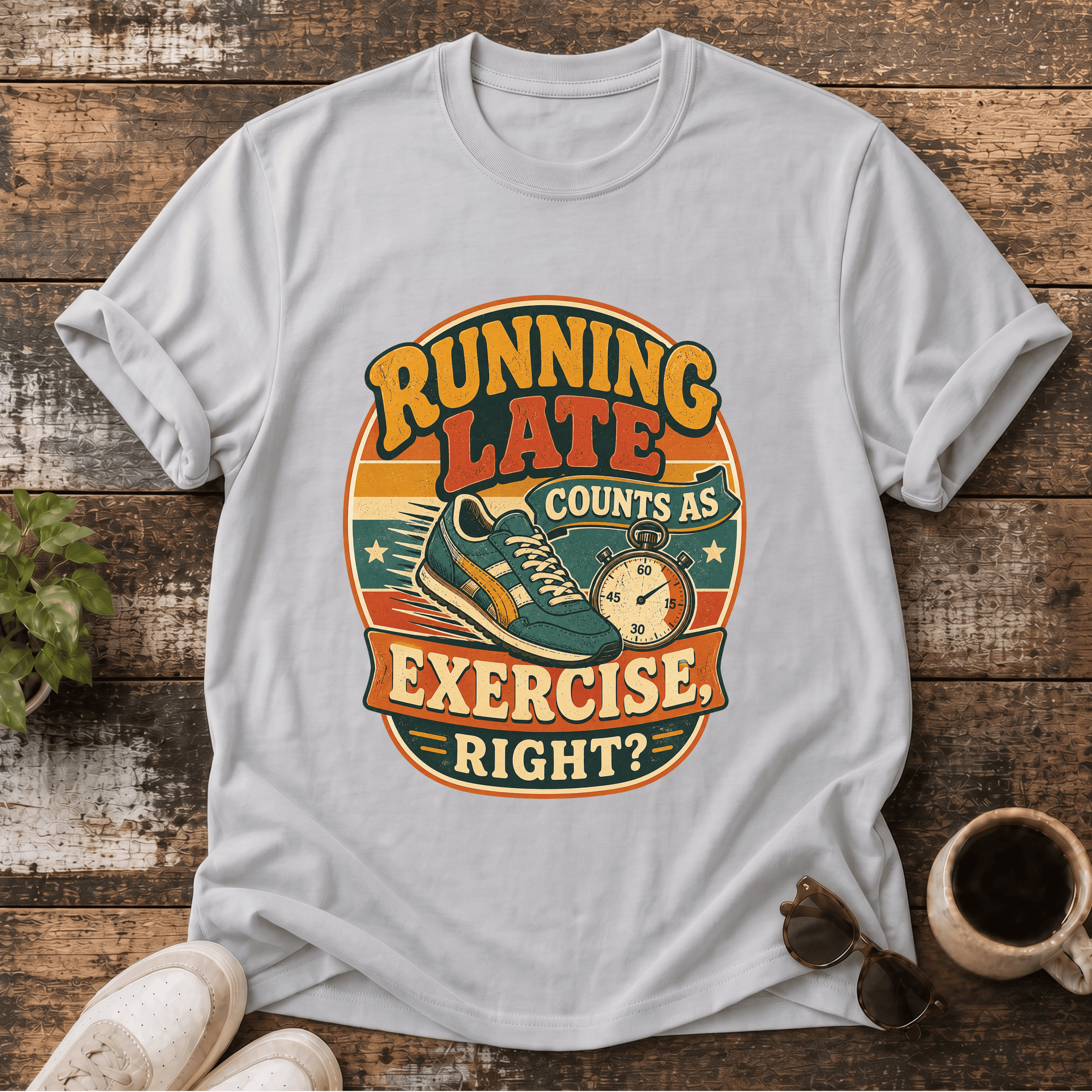 Running Late Counts As Exercise T-Shirt