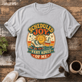 Scheduled Joy T-Shirt – Retro Sun “Very Adult of Me” Graphic Tee