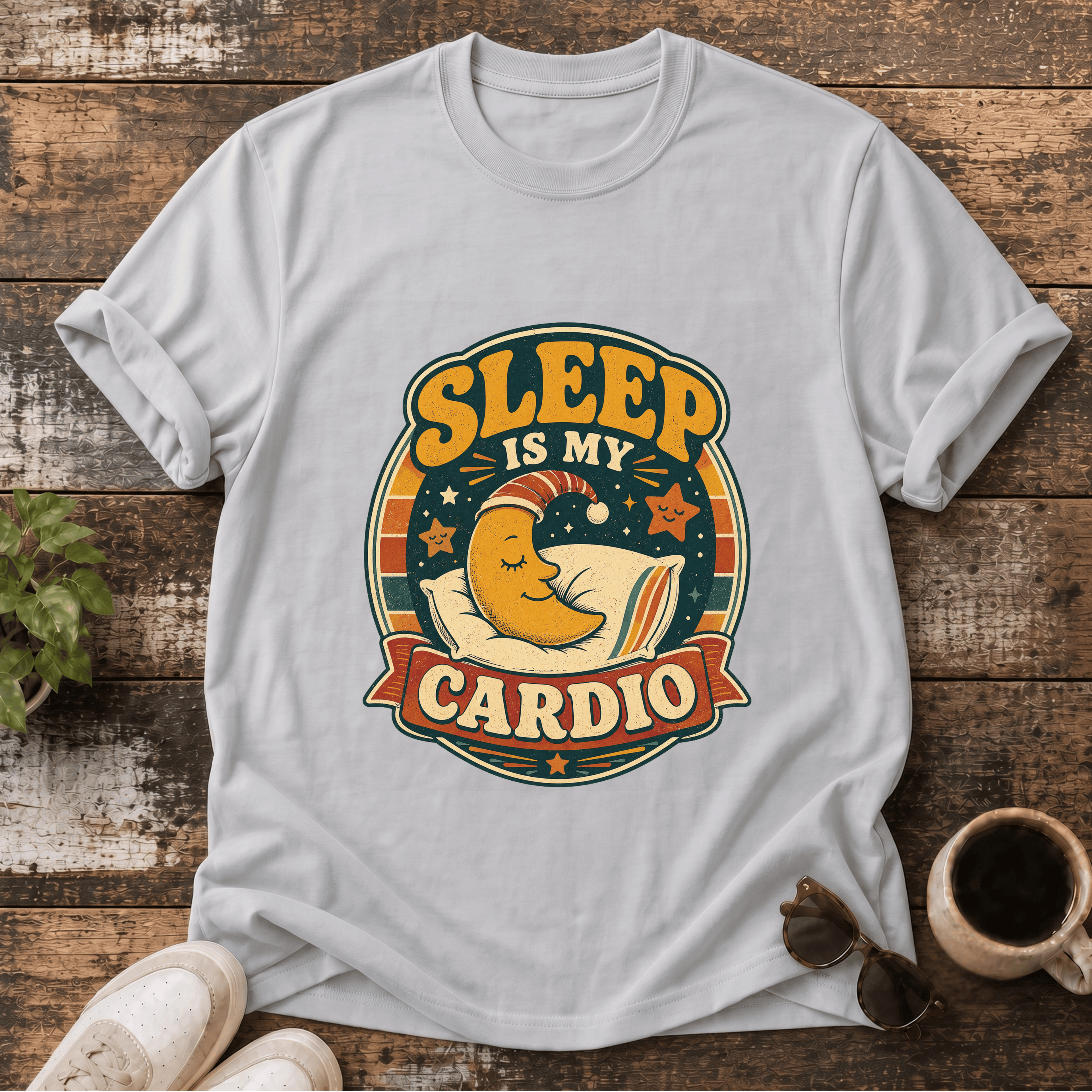 Sleep Is My Cardio T-Shirt — Funny Retro Nap Lovers Tee