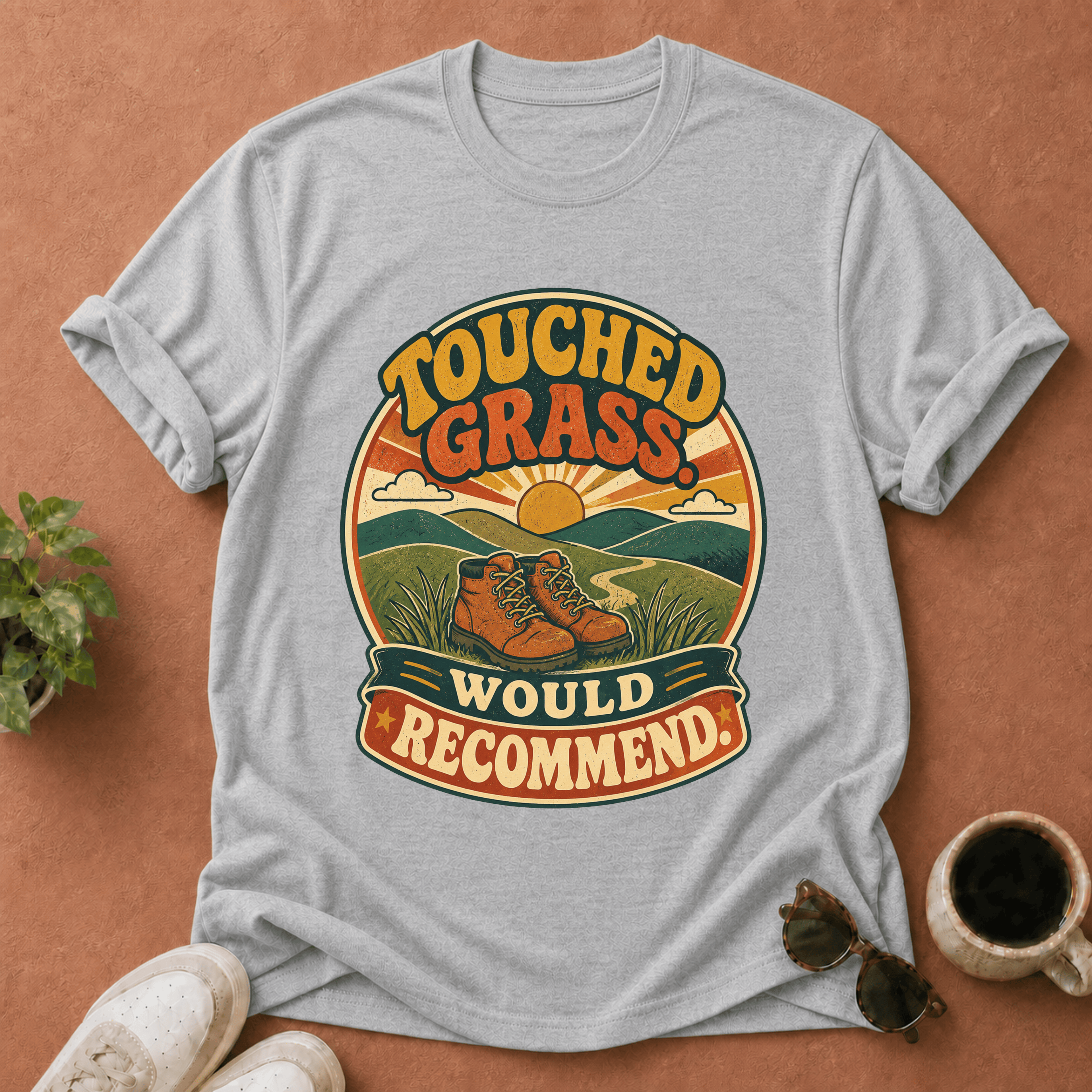 Touched Grass T-Shirt — Retro Outdoor Nature Graphic Tee
